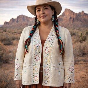 Vintage 60s/70s Handmade Hispanic wool embroidered blazer